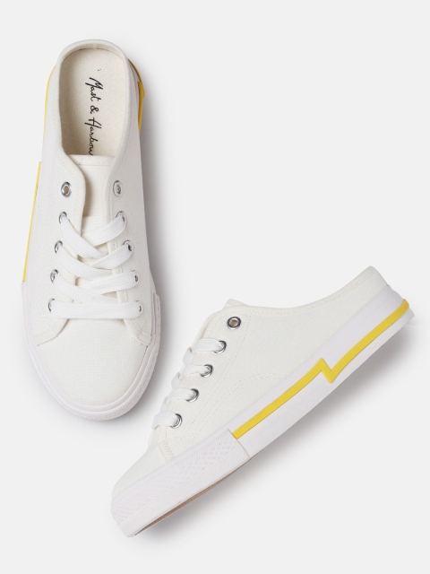 

Mast & Harbour Women White Slip-On Sneakers
