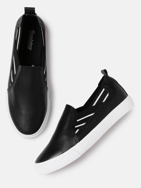 

Roadster Women Black Slip-On Sneakers