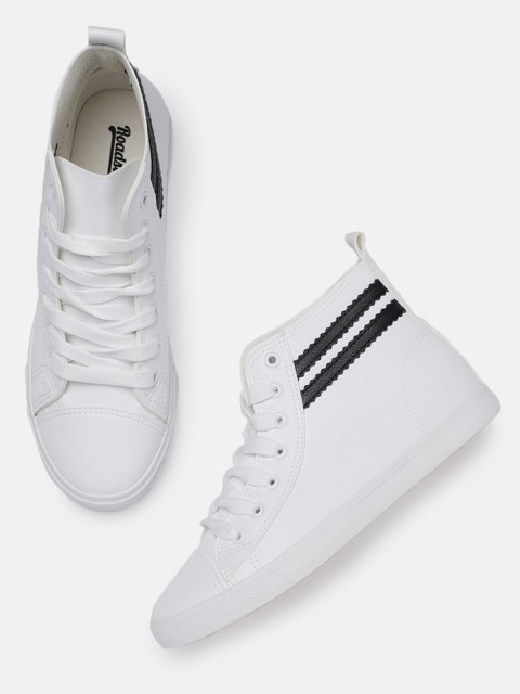 

Roadster Women White Solid Synthetic Mid-Top Sneakers