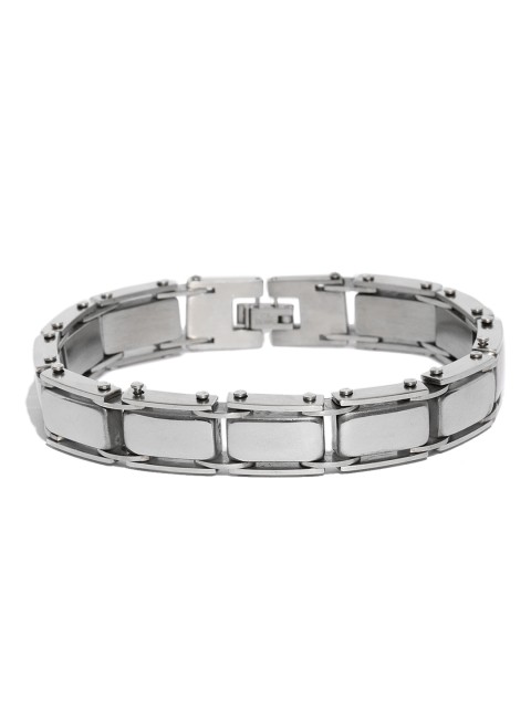 

UNKNOWN by Ayesha Men Silver-Toned Stainless Steel Wraparound Bracelet