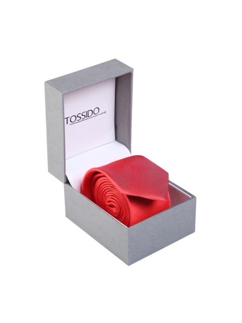 

Tossido Red Solid Skinny Tie