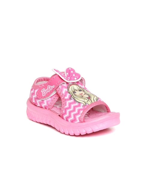 

Barbie Girls Pink & White Printed Open Toe Flats