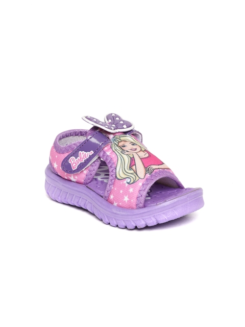 

Barbie Girls Pink & Purple Printed Open Toe Flats