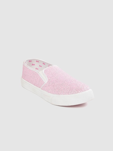 

Barbie Girls Pink Glitter Slip-On Sneakers