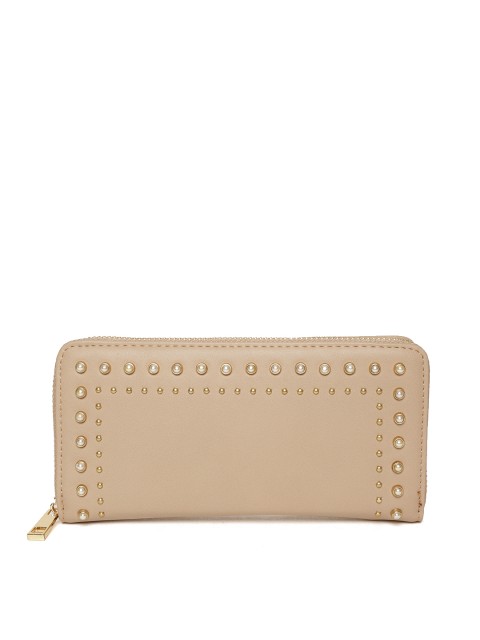 

DressBerry Women Beige Beaded Zip Around Wallet