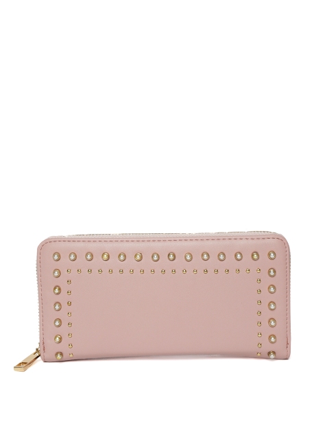 

DressBerry Women Dusty Pink Beaded Zip Around Wallet