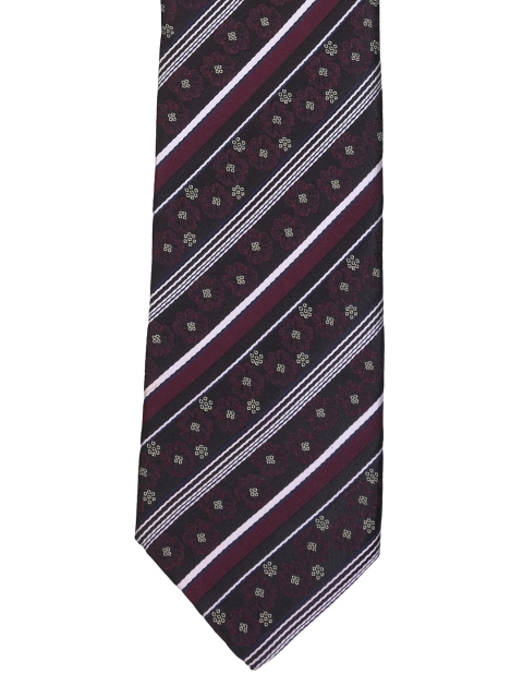 

Tossido Brown & Black Striped Broad Tie