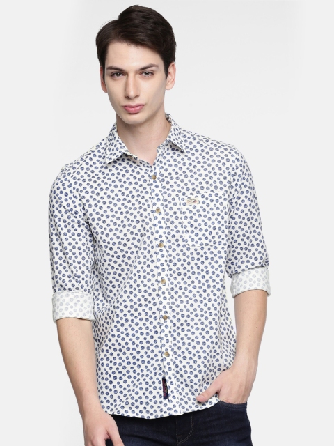 

U.S. Polo Assn. Denim Co. Men Off-White Regular Fit Printed Casual Shirt