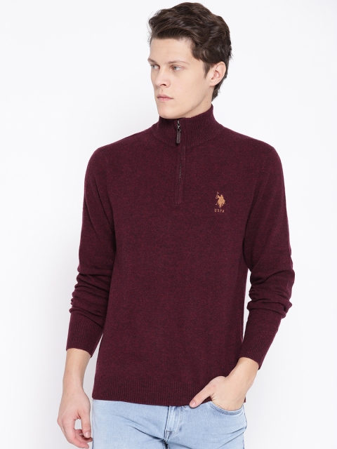 

U.S. Polo Assn. Men Maroon Solid Sweater