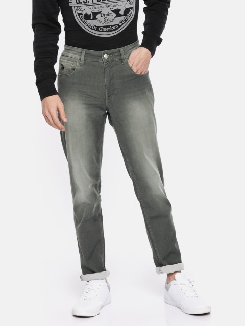 

U.S. Polo Assn. Men Grey Slim Fit Mid-Rise Clean Look Stretchable Jeans