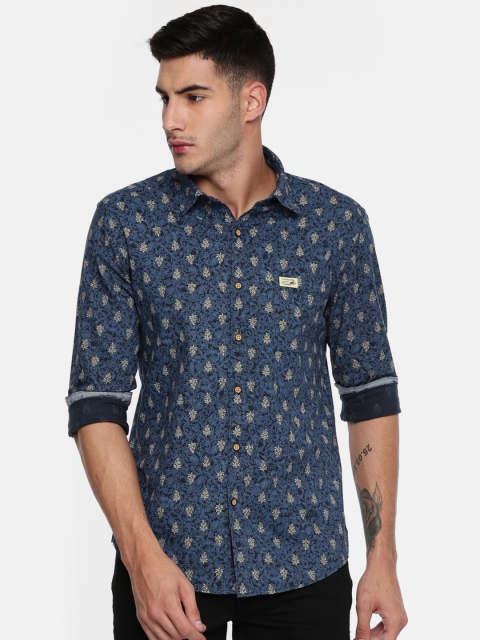 

U.S. Polo Assn. Denim Co. Men Navy Regular Fit Printed Casual Shirt, Navy blue