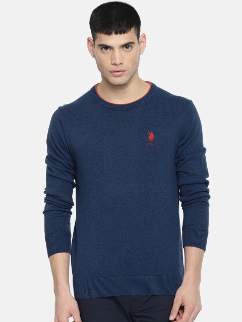 

U.S. Polo Assn. Men Blue Solid Pullover