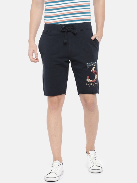 

U.S. Polo Assn. Denim Co. Men Navy Printed Regular Fit Regular Shorts, Navy blue