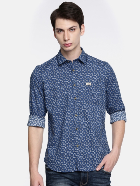 

U.S. Polo Assn. Denim Co. Men Blue Regular Fit Printed Casual Shirt