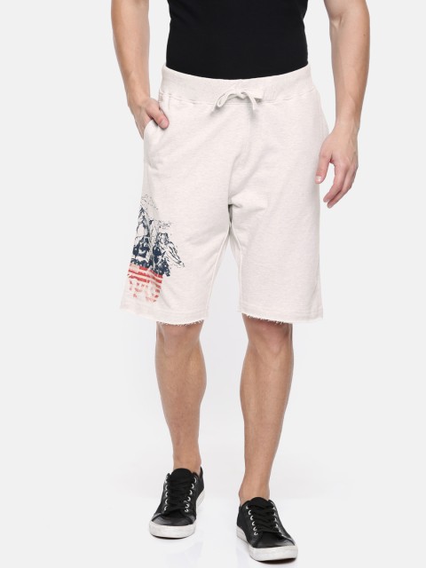 

U.S. Polo Assn. Denim Co. Men Off-White Solid Regular Fit Regular Shorts