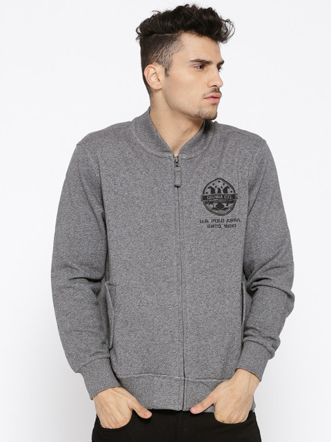 

U.S. Polo Assn. Denim Co. Men Grey Sweatshirt with Printed Back