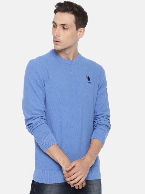 

U.S. Polo Assn. Men Blue Solid Pullover
