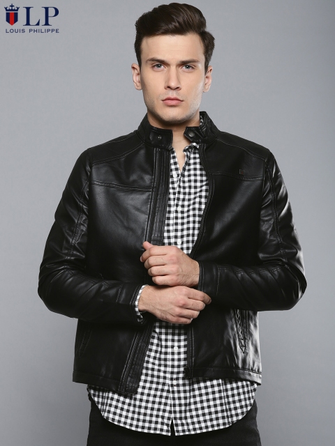 

Louis Philippe Sport Men Black Solid Biker Jacket