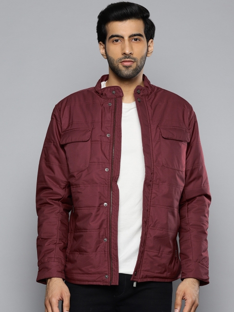 

Louis Philippe Men Maroon Solid Padded Jacket