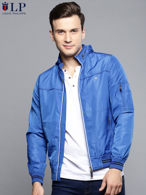 

Louis Philippe Sport Men Blue Solid Varsity Jacket