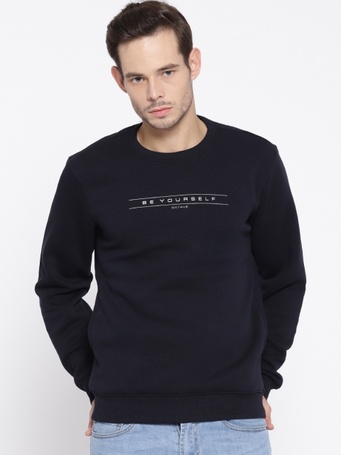 

Octave Men Navy Solid Sweatshirt, Navy blue