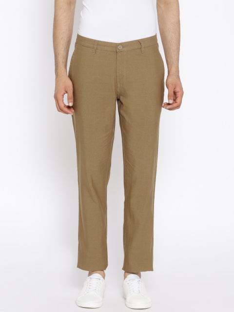 

Octave Men Khaki Regular Fit Solid Trousers