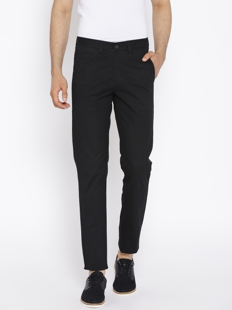 

Octave Men Black Regular Fit Printed Trousers