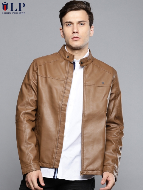 

Louis Philippe Sport Men Brown Solid Biker Jacket