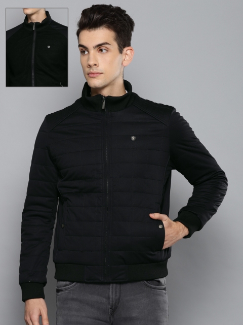 

Louis Philippe Men Black Solid Reversible Bomber Jacket