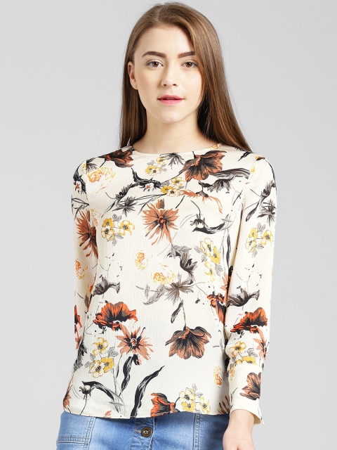 

Zink London Women Cream-Coloured Printed Top