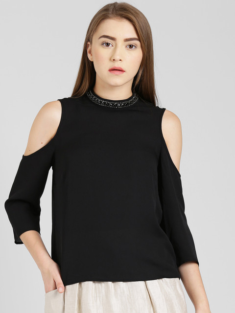 

Zink London Women Black Solid Top