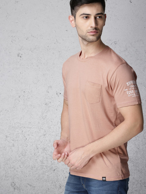 

Ecko Unltd Men Peach-Coloured T-shirt