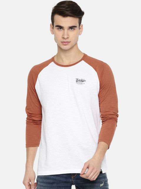 

Ecko Unltd Men White & Brown Solid Round Neck T-shirt