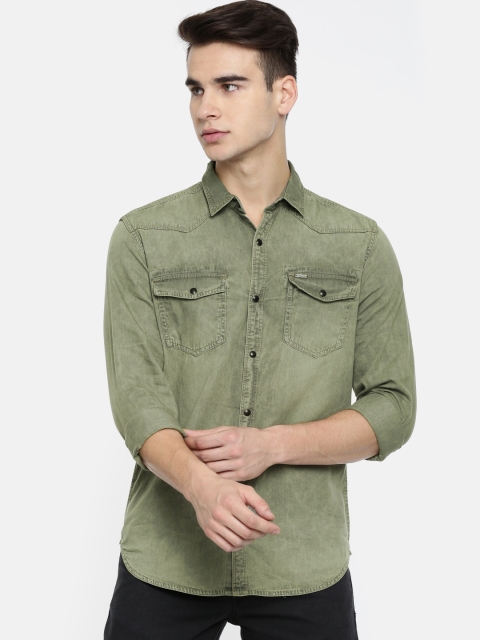 

Ecko Unltd Men Grey Slim Fit Faded Casual Chambray Shirt