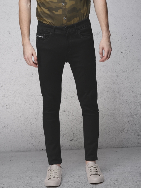 

Ecko Unltd Men Black Regular Fit Mid-Rise Clean Look Stretchable Cropped Jeans
