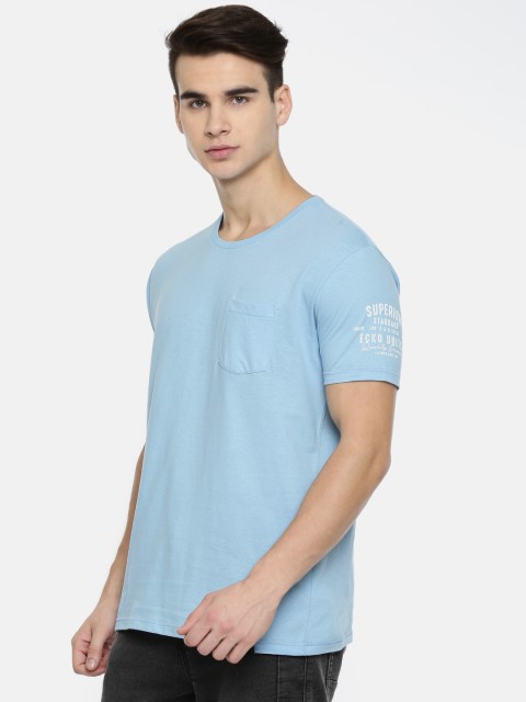 

Ecko Unltd Men Blue Solid Round Neck T-shirt