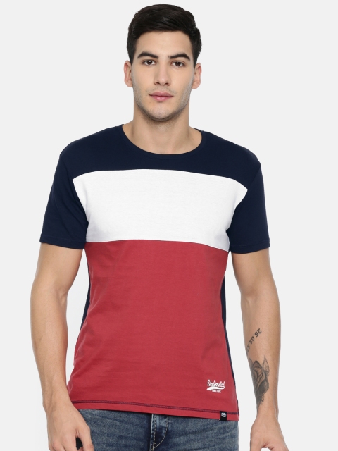 

Ecko Unltd Men Red & White Colourblocked Round Neck T-shirt