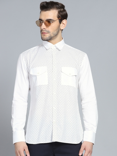 

Rohit Bal Limited Men White & Black Printed Regular Fit Casual Shirt