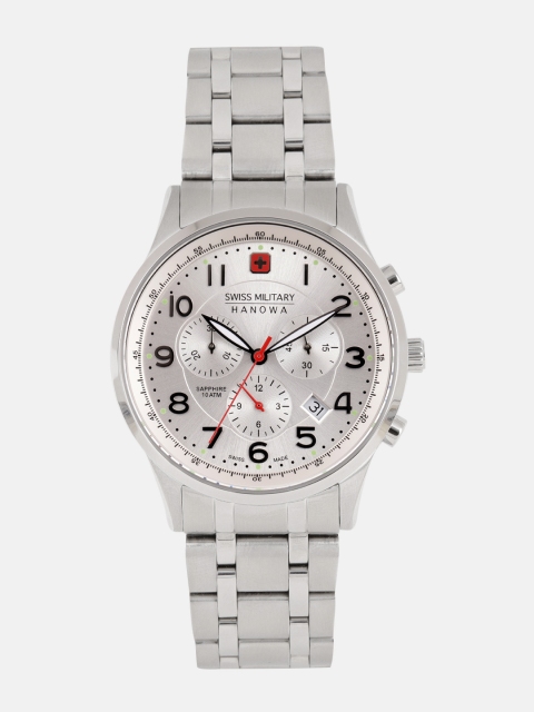 

SWISS MILITARY Men Silver-Toned Analogue Watch SM10105JW1273D
