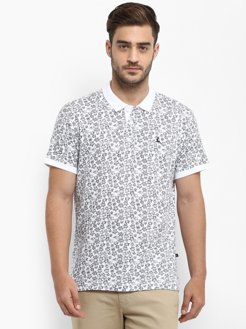 

Parx Men White Printed Polo Collar T-shirt