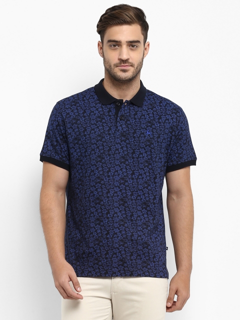 

Parx Men Blue Printed Polo Collar T-shirt