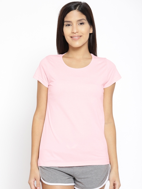 

Kanvin Women Pink Solid Lounge T-shirt MJKSS107D