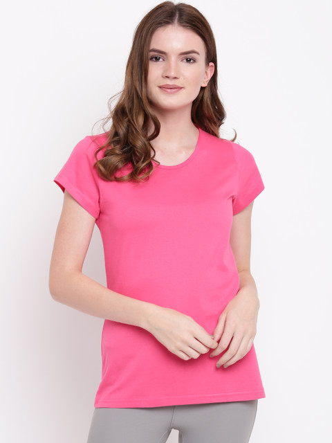 

Kanvin Pink Solid Lounge T-shirt MJKSS109C