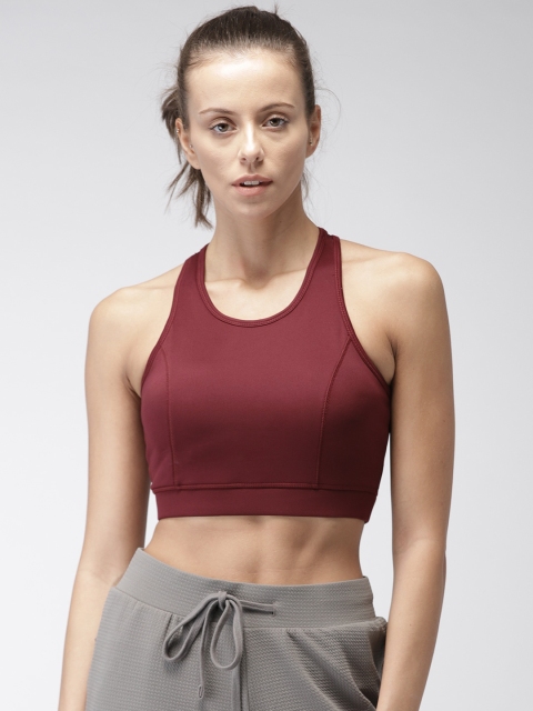 

Kappa Burgundy Solid Non-Wired Lightly Padded Sports Bra KPAW18- SB856