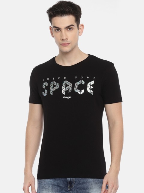 

Wrangler Men Black Printed Round Neck T-shirt