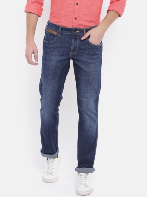 

Wrangler Men Dark Blue Rockville Regular Fit Low-Rise Clean Look Stretchable Jeans