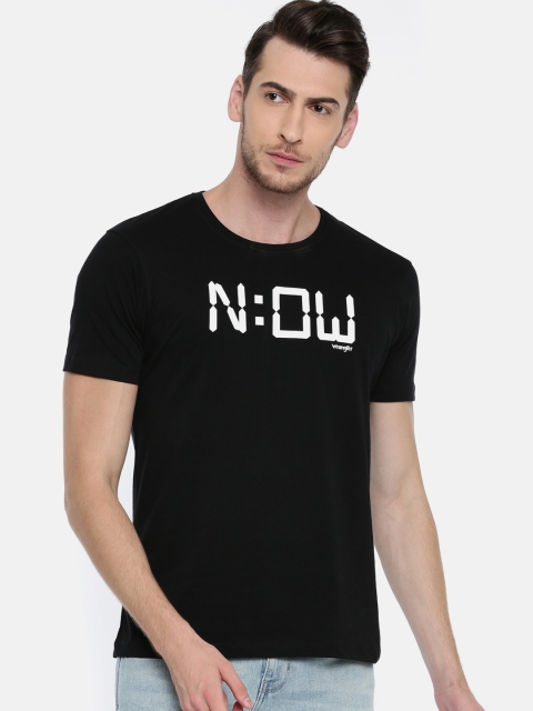 

Wrangler Men Black Rubber Print Round Neck T-shirt