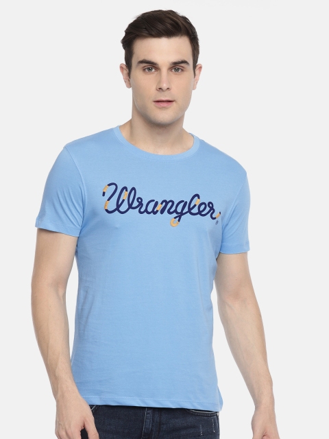 

Wrangler Men Blue Printed Round Neck T-shirt