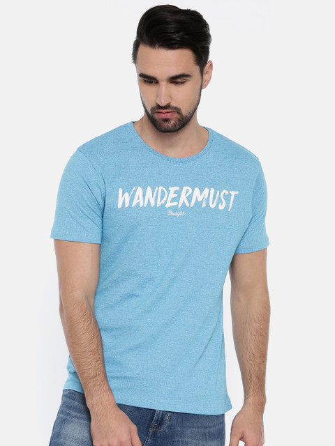 

Wrangler Men Blue Solid Round Neck T-shirt