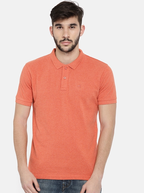 

Wrangler Men Orange Solid Polo Collar T-shirt